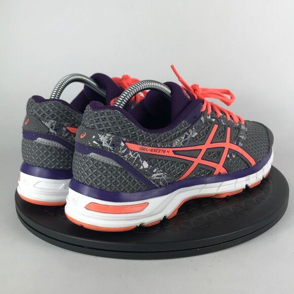 Asics Gel-Excite 4 Gray/Orange Athletic Running Shoes T6E8N Women’s Size 9.5 - Picture 5 of 12